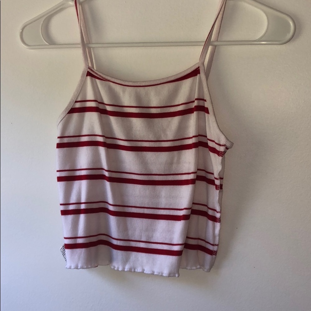 Red and white striped tank